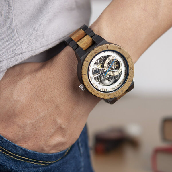 Automatic mechanical watch wood watch wood - Image 3