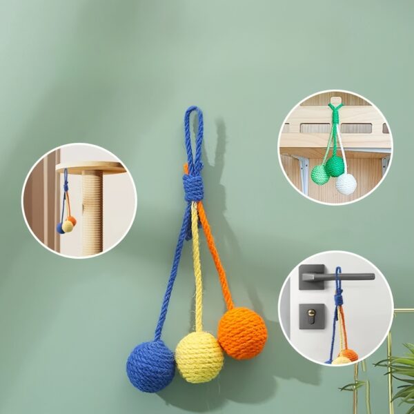 Cat Scratcher Ball, Chewable Scratcher For Kittens Chewable Interactive Cat Sisal Rope Ball Toy Cat Ball, Rolling Ball Scratch Cat Toy For Indoor Kittens Puppy Cat Pet - Image 6