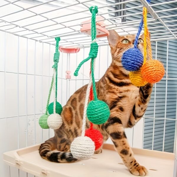 Cat Scratcher Ball, Chewable Scratcher For Kittens Chewable Interactive Cat Sisal Rope Ball Toy Cat Ball, Rolling Ball Scratch Cat Toy For Indoor Kittens Puppy Cat Pet - Image 8