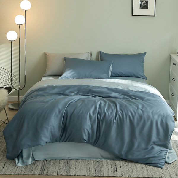 Summer Light Luxury Pure Color Tencel Four-piece Set Simple Ice Silk Cool Feeling Silky - Image 10