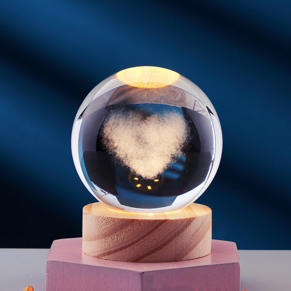 Crystal Ball 3D Inner Carved Solar System Glowing Night Lights Warm Bedside Light Festival And Kid Gift Night Lamp - Image 10