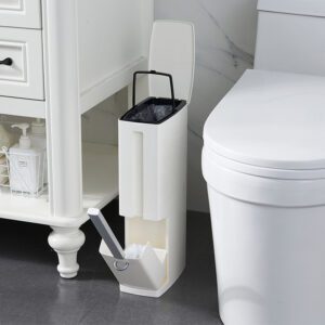 Elegant Bathroom Toilet Brush & Trash Can Set in 2 Colors