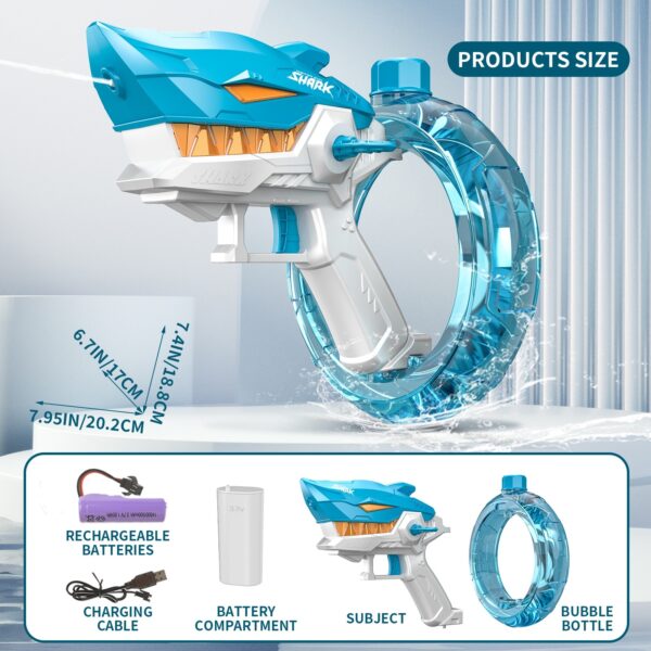 New Shark Electric Water Gun Toys Fully Automatic Continuous Fire Water Gun Large Capacity Beach Summer Children's Water Playing Toys - Image 8