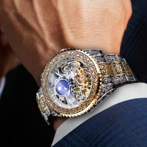 European And American Style Men's Fashion Hollow Retro Carved Automatic Mechanical Watch