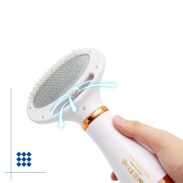 Two-in-one Pet Hot Air Comb Dog Cat Hair Comb Pet Electric Beauty Comb Hair Dryer One-click Hair Removal - Image 2