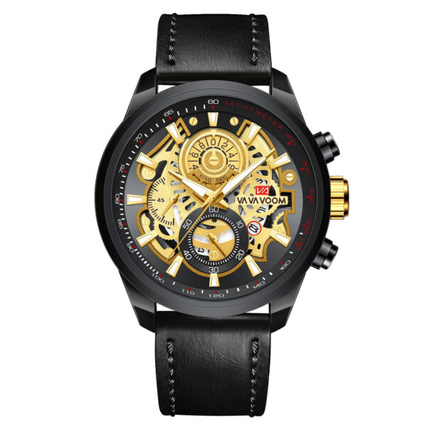 Quartz Watch For Men Black Gold Man Business Non Automatic Machine - Image 6