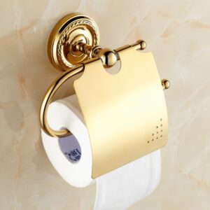 Elegant Gold-Tone Toilet Paper Holder for Stylish Bathrooms