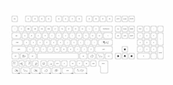 Minimalist Small Font Cute Cat Mechanical Keyboard Keycaps - Image 6
