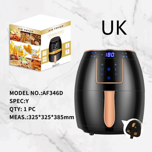 5.5 L US Standard Cross-border Air Fryer Touch Screen Automatic Fryer British Standard Deep Frying Pan Chips Machine Airfryer - Image 3