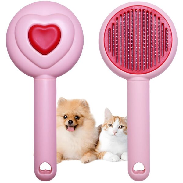Pet Beauty Hair Removal Comb Cat Brush - One Click Release Care Cat Comb Dog Hair Removal Brush - Image 2