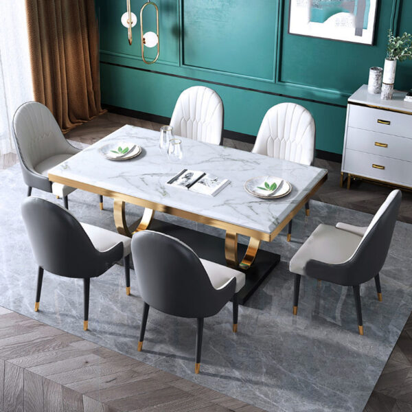 Modern Household Simple Slate Dining Table And Chair Combination - Image 3