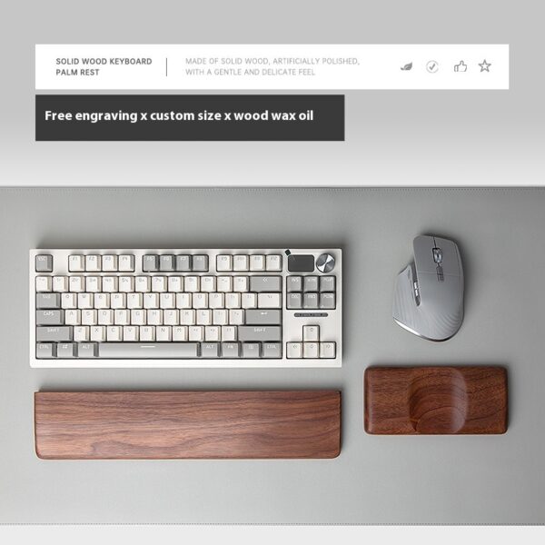 Keyboard Palm Rest  Wooden Wrist Rest  Mouse Rest  Wrist Pad - Image 2