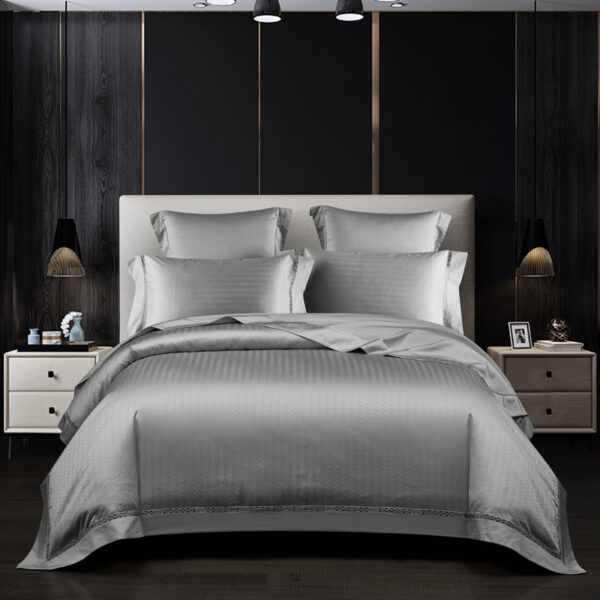 140 Long-staple Cotton Pure Cotton All Cotton Four-piece Jacquard Beddings High-grade Five-star Hotel Quilt Cover Bedding - Image 9