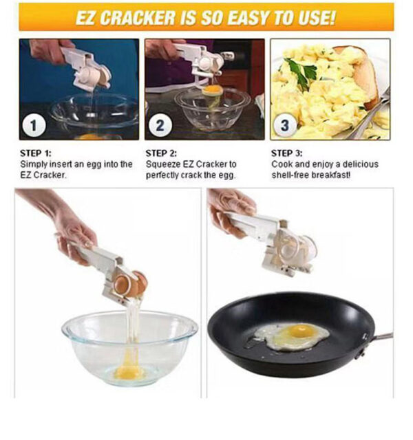Egg Shell Cracker Handheld Plastic Egg Breaker Egg Opener Creative Egg Separator Tool Kitchen Gadgets - Image 4