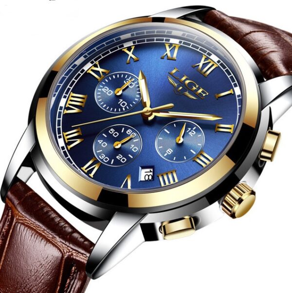 Mens Leather Casual Watch - Image 2