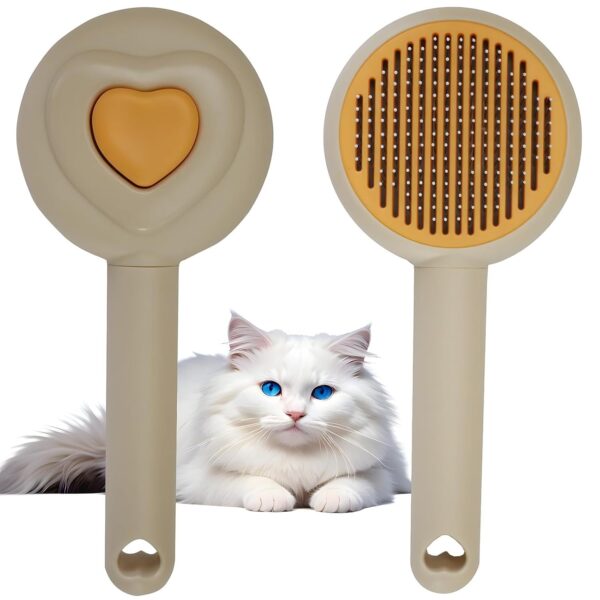 Pet Beauty Hair Removal Comb Cat Brush - One Click Release Care Cat Comb Dog Hair Removal Brush - Image 3