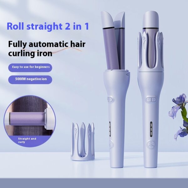 New 2 In 1 Automatic Hair Curler Straightener Negative Ion Electric Ceramic Fast Heating Rotating Magic Curler - Image 3