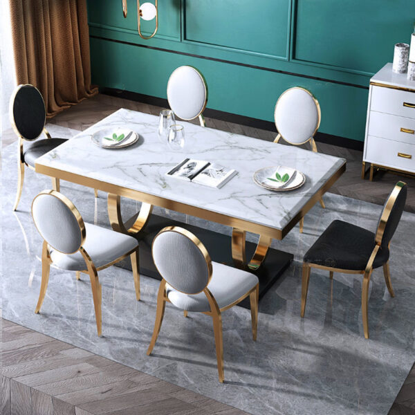 Modern Household Simple Slate Dining Table And Chair Combination - Image 4