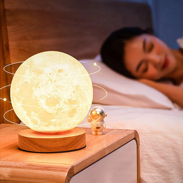 Creative 3D Magnetic Floating Levitating Moon Lamp Touch Control 3 Color Moon Light Lunar Night Light For Home Office Room Decor - Image 6