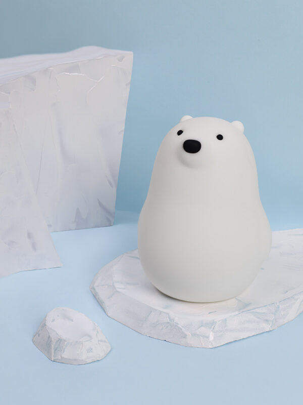 Little White Bear Pat Light Silicone Soft Light Sleep Light Night Light - Image 5
