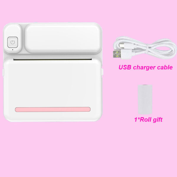 Portable Mini Printer HD Photo Pocket Thermal Label With White Color Adhesive Paper Wireless Bluetooth Learning Paper Mini Maker - Image 2
