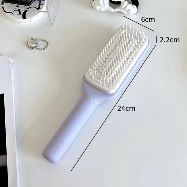 4 In 1 Self Cleaning Hair Brush New Self-Cleaning Anti-Static Massage Comb Scalable Rotate Lifting Self Cleaning Hairbrush - Image 3