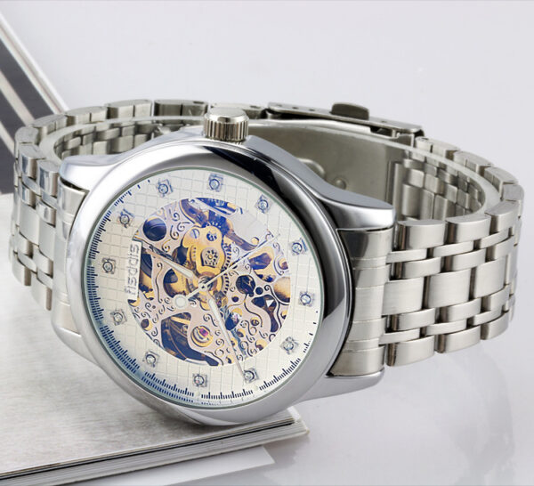 New Foreign Trade Luminous Mechanical Watches, Automatic Hollowing, Men's Fashion Trend, Steel Machinery Watches - Image 2
