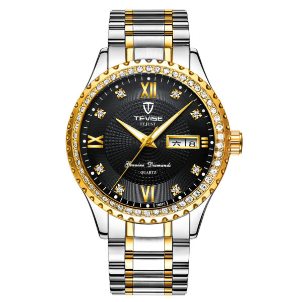 Couple Watches Quartz Gold Diamond Minimalist Wristwatches - Image 5