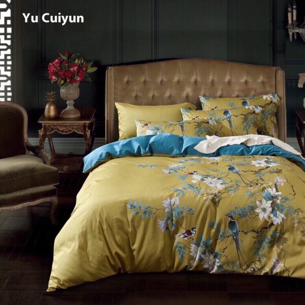 Satin Long-staple Cotton Pastoral Flowers Digital Printed Quilt Cover - Image 10