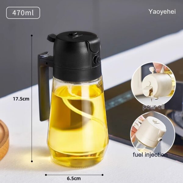 470ML Olive Oil Sprayer Dispenser For Cooking BBQ 2 In 1 Glass Oil Vinegar Soy Sauce Spray Kitchen Oil Bottle For Air Fryer - Image 10