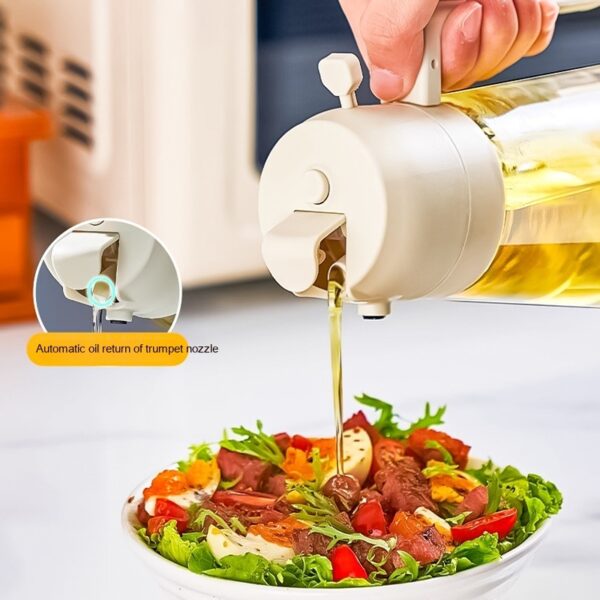470ML Olive Oil Sprayer Dispenser For Cooking BBQ 2 In 1 Glass Oil Vinegar Soy Sauce Spray Kitchen Oil Bottle For Air Fryer - Image 4