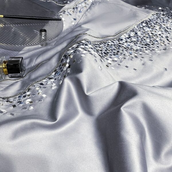 120 Long-staple Cotton Four-piece Set High-grade Simple Embroidery Light Luxury Quilt Cover Bed Sheet Bedding - Image 5