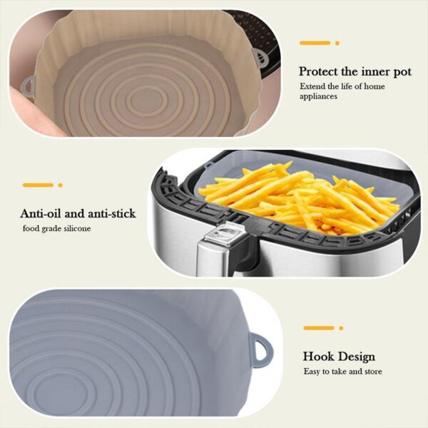 Air Fryer Oven Baking Pan Fried Chicken Basket Rubber Pad - Image 2