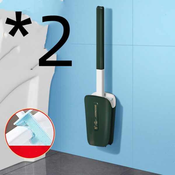 Toilet Brush Household No Dead Corner Bathroom With Bucket Wall Mounted - Image 8