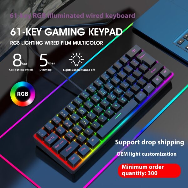 Simple Home Small RGB Illuminant Keyboard - Image 3