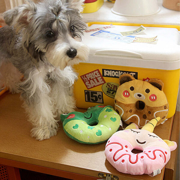 Teddy VIP Bichon Small And Medium Cat Dog Cross-border Accompany Plush Donut Sound Toy - Image 6