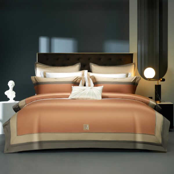 160 Double-strand Long-staple Cotton Color Block Embroidery Bedding - Image 7