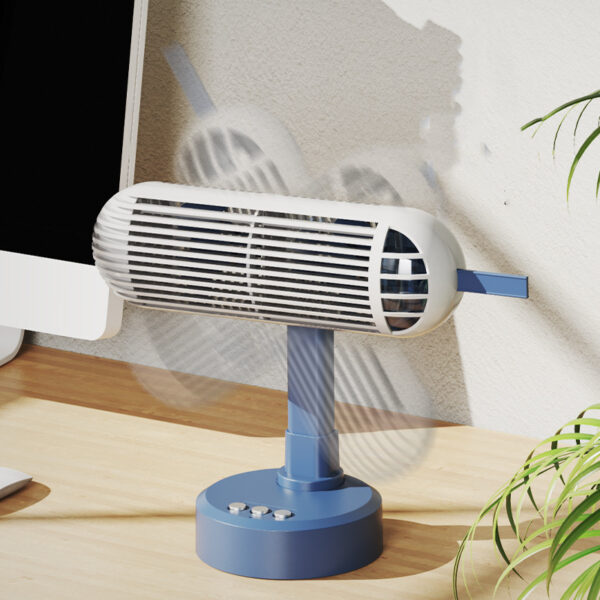 USB Electric Fan Office Light Shaking Head Rotating Desk Fan - Image 3