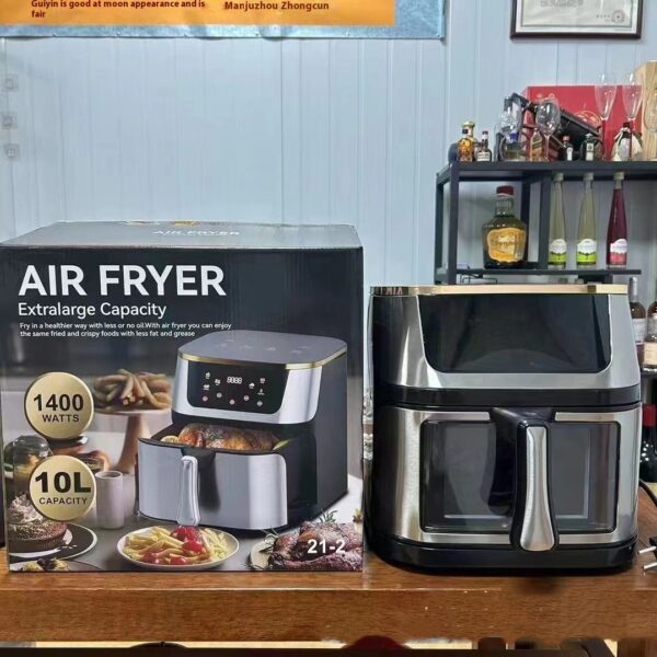 12L English Large Capacity Visible Stainless Steel Household Air Fryer - Image 3
