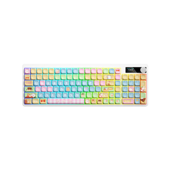 Mechanical Keyboard Black Iron Cow Full Key No Punching Three-mode RGB Backlight Five-side Sublimation - Image 5