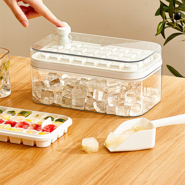 One-button Press Type Ice Mold Box Plastics Ice Cube Maker Ice Tray Mold With Storage Box With Lid Bar Kitchen Accessories - Image 9