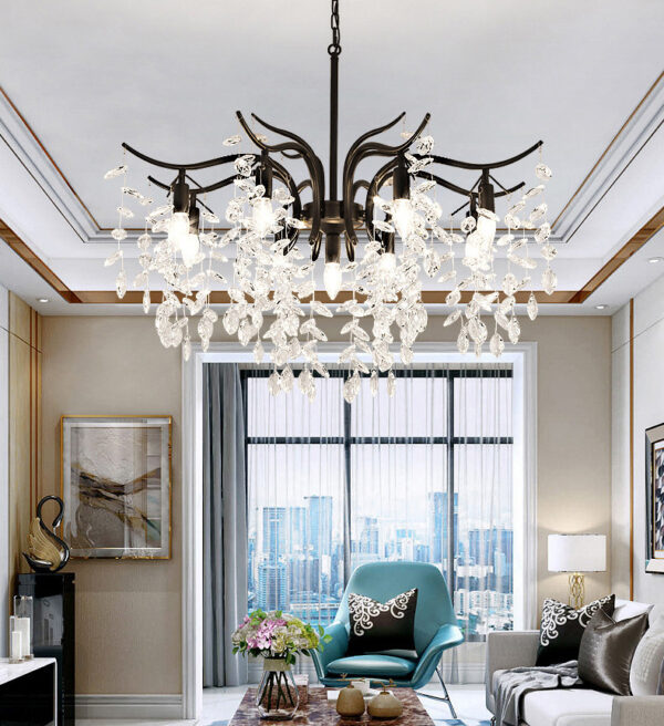 American Light Luxury Crystal Chandelier Modern Minimalist Dining-room Lamp - Image 9