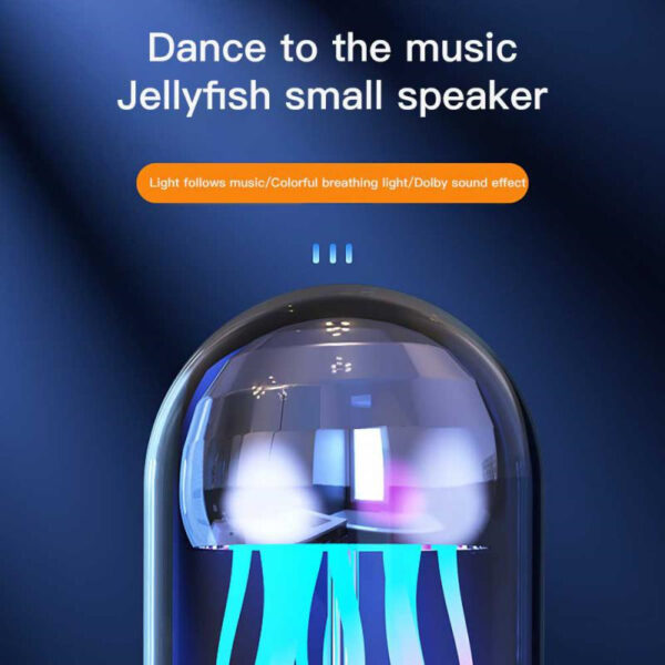 Creative 3in1 Colorful Jellyfish Lamp With Clock Luminous Portable Stereo Breathing Light Smart Decoration Bluetooth-compatible Speaker - Image 5