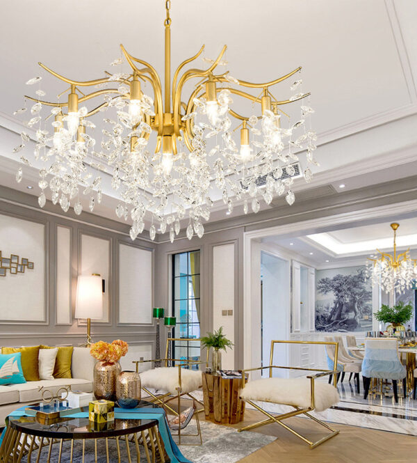American Light Luxury Crystal Chandelier Modern Minimalist Dining-room Lamp - Image 8