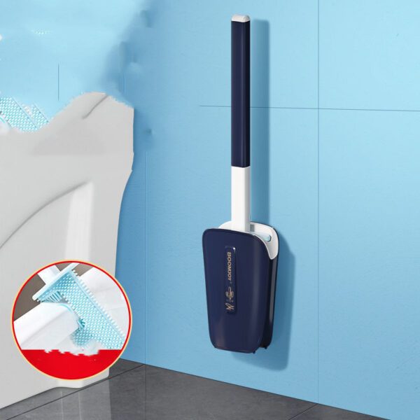 Toilet Brush Household No Dead Corner Bathroom With Bucket Wall Mounted - Image 4