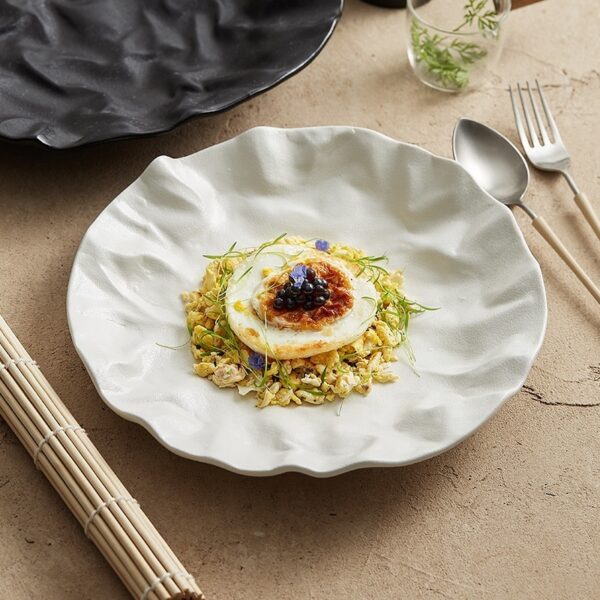 Pleated Dish Ceramic Cooking Plate Japanese Western Food - Image 2