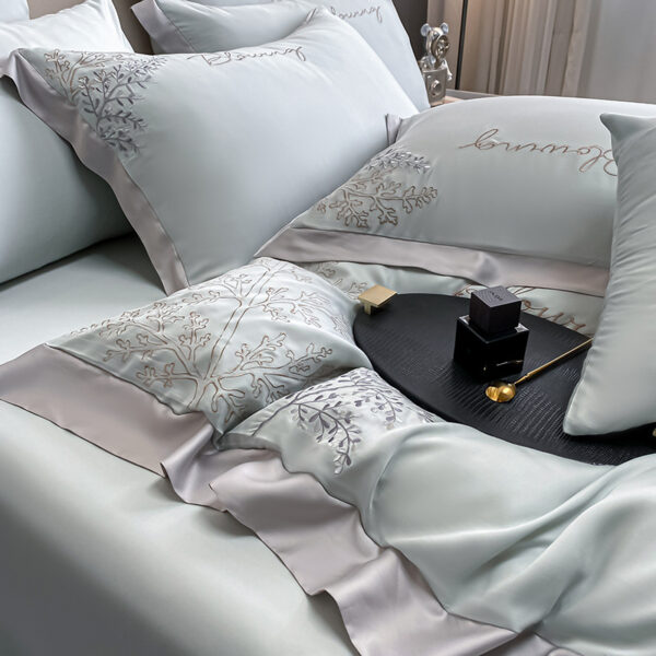 High-end Embroidered Lyocell Fiber Bed Sheet Four-piece Set - Image 4