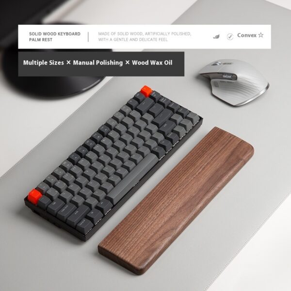 Keyboard Palm Rest  Wooden Wrist Rest  Mouse Rest  Wrist Pad - Image 3