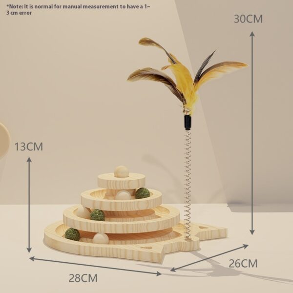 Toy Solid Wood Turntable Self-Hi Cat Teaser - Image 7