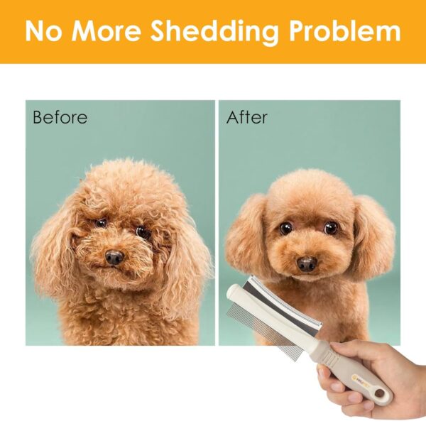 2 In 1 Dog Cat Deshedding Brush Grooming Comb Double Sided Professional Brush For Short Medium Or Long Hair Effectively Remove Dead Floating Hair - Image 6